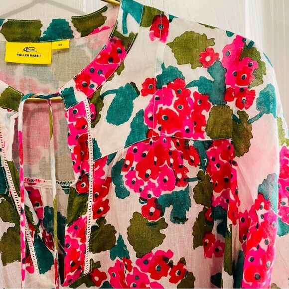 Roller Rabbit Pink and Green Floral Top - Picture 4 of 8